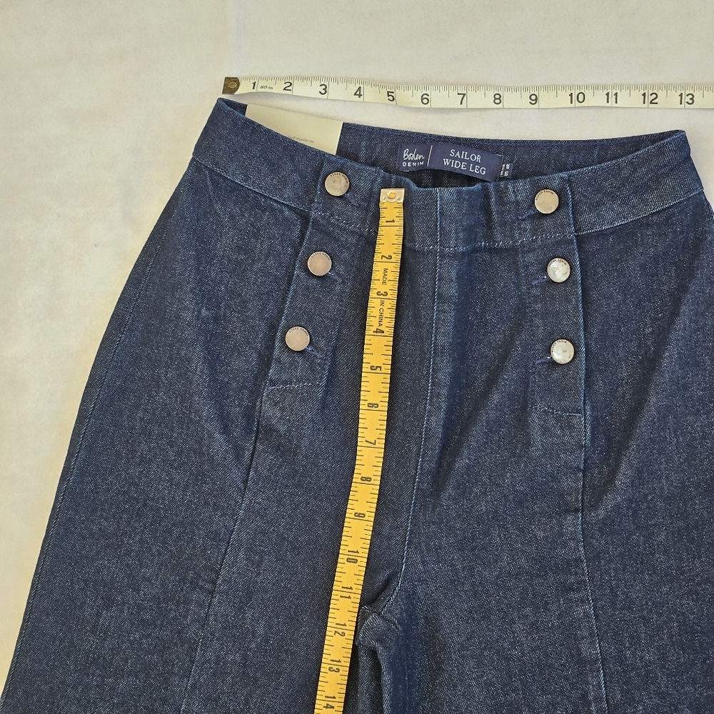 Boden Denim Sailor Wide Leg High Rise Dark Jeans, Women US 8R, New With Tags NWT - Picture 13 of 16